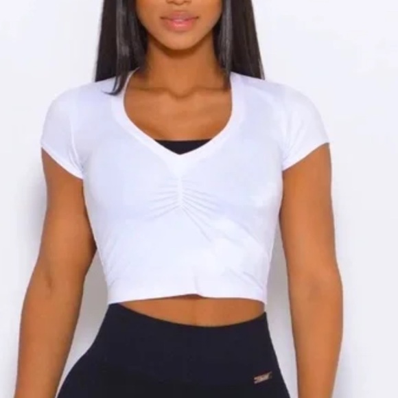 Bombshell Crop Tee V-Neck - Picture 1 of 6